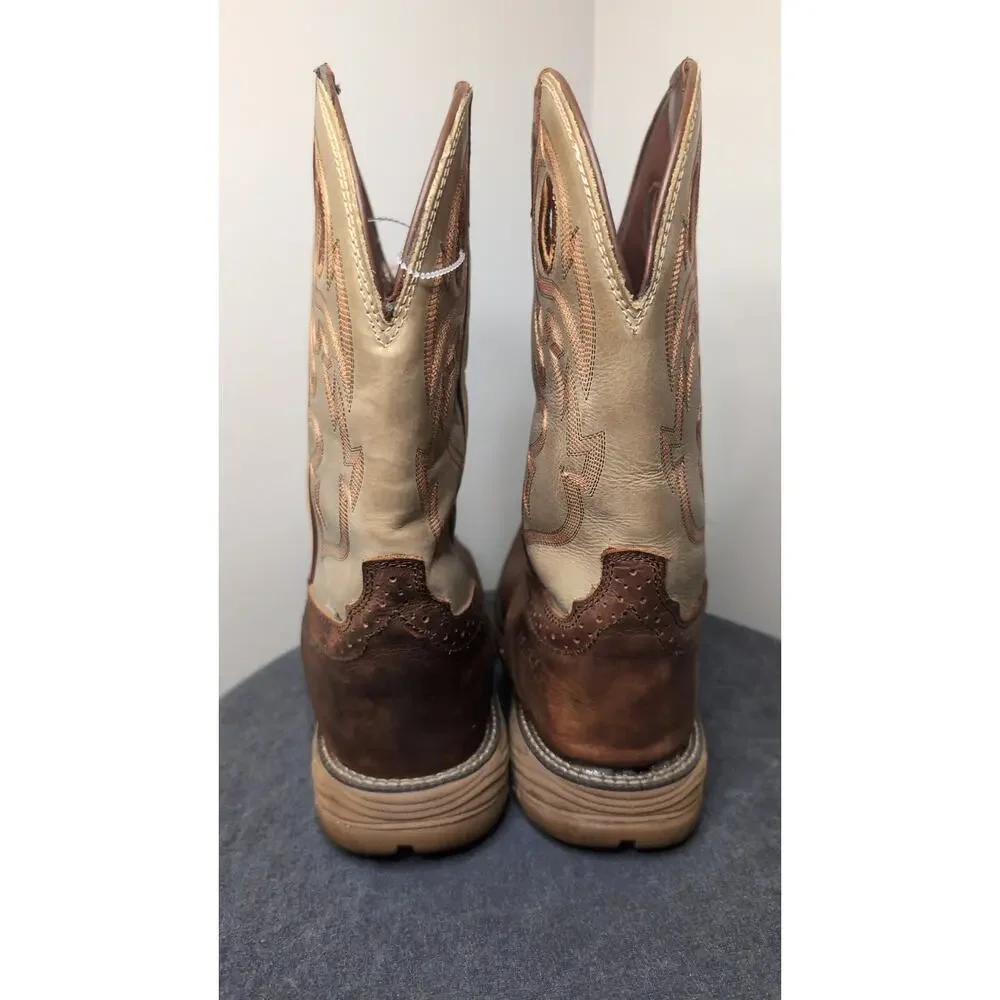Justin Stampede Driller WK4338 Cowboy Work Boots 10EE Square Toe EH